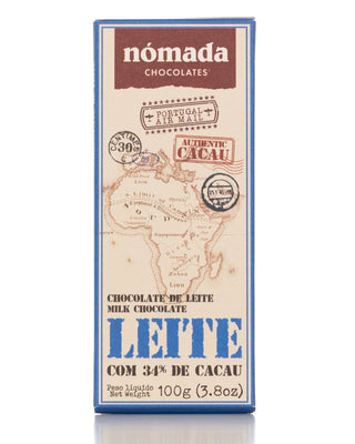 Tablete de Chocolate Leite c/ 34% Cacau Nómada 100g