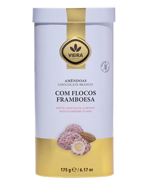 Almonds White Chocolate with Raspberry Flakes Vieira 175g