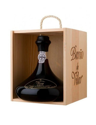 A Bottle of Barão de Vilar Tawny Decanter with Wood Box
