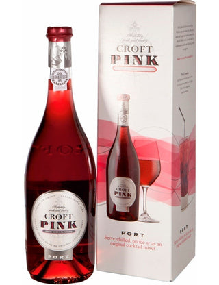 A Bottle of Croft Pink With Case Box Port