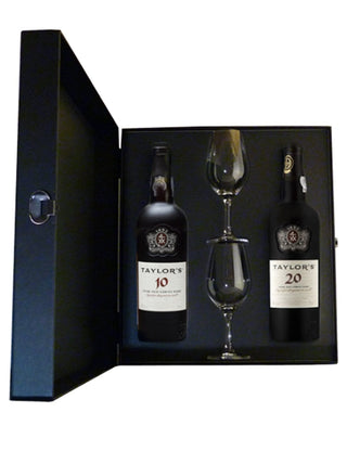 A Bottle of Taylor's Luxury Case (10 Years + 20 Years + 2 Glasses) Port